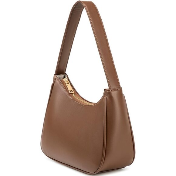 Women’s Chocolate Cute Hobo Tote Handbag Mini Clutch Purse with Zipper Closure - Picture 3 of 7